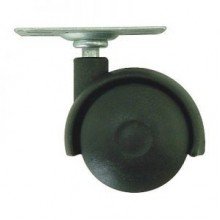 Rodízio preto com chapa reta 50 mm total