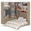 Guarda-Roupa de Canto com Espaço para Cama Box Queen Size 1218E Castanho