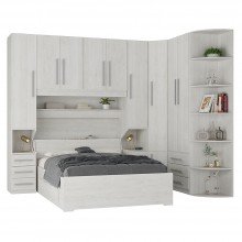 Guarda-Roupa de Canto com Cantoneira e sem Cama 1219S Carvalho Claro