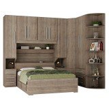 Guarda-Roupa de Canto com Cantoneira e sem Cama 1219S Castanho