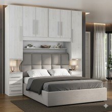 Guarda-roupa de Casal com espaço para Cama Box padrão 1220S Carvalho Claro