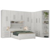 Guarda-Roupa com canto e Módulos Casal sem Cama 1222S Carvalho Claro