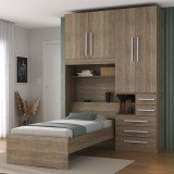 Quarto de Solteiro com Guarda-Roupa sem Cama 1225D Castanho