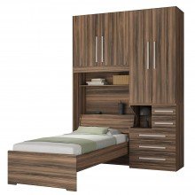 Quarto Completo de Solteiro com Cama e Guarda-Roupa 1225D San Remo