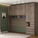 Quarto de Solteiro sem as Camas com Guarda-Roupa 1326SD Castanho