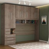 Quarto de Solteiro sem as Camas com Guarda-Roupa 1326SE Castanho