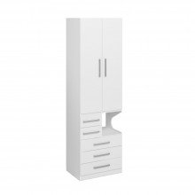 Guarda-Roupa De 2 Portas Com Mesa de Cabeceira 1224 Esquerdo Branco