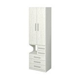 Guarda-Roupa De 2 Portas Com Mesa de Cabeceira 1224 Direito Carvalho Claro