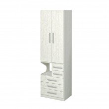 Guarda-Roupa De 2 Portas Com Mesa de Cabeceira 1224 Direito Carvalho Claro