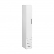 Guarda-Roupa De 1 Porta Com 3 Gavetas 1232 Esquerdo Branco