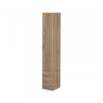 Guarda-Roupa De 1 Porta Com 3 Gavetas 1232 Direito Castanho