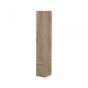 Guarda-Roupa De 1 Porta Com 3 Gavetas 1232 Direito Castanho