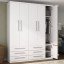 Guarda-Roupa 5 Portas 6 Gavetas Modular 1310 Ilan Branco