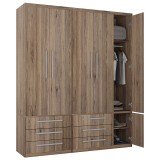 Guarda-Roupa 5 Portas 6 Gavetas Modular 1310 Ilan Castanho