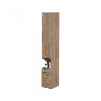 Guarda-Roupa De 1 Porta Com Mesa de Cabeceira 1416 Direito Castanho