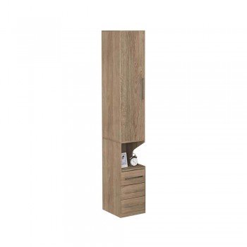 Guarda-Roupa De 1 Porta Com Mesa de Cabeceira 1416 Esquerdo Castanho
